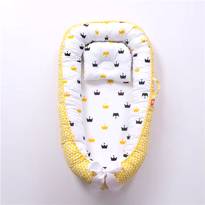 Baby Nest for Co Sleeping Newborn Baby Lounger Cotton Breathable Adjustable Baby Crib in Bed Portable