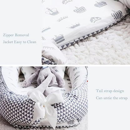 Baby Nest for Co Sleeping Newborn Baby Lounger Cotton Breathable Adjustable Baby Crib in Bed Portable
