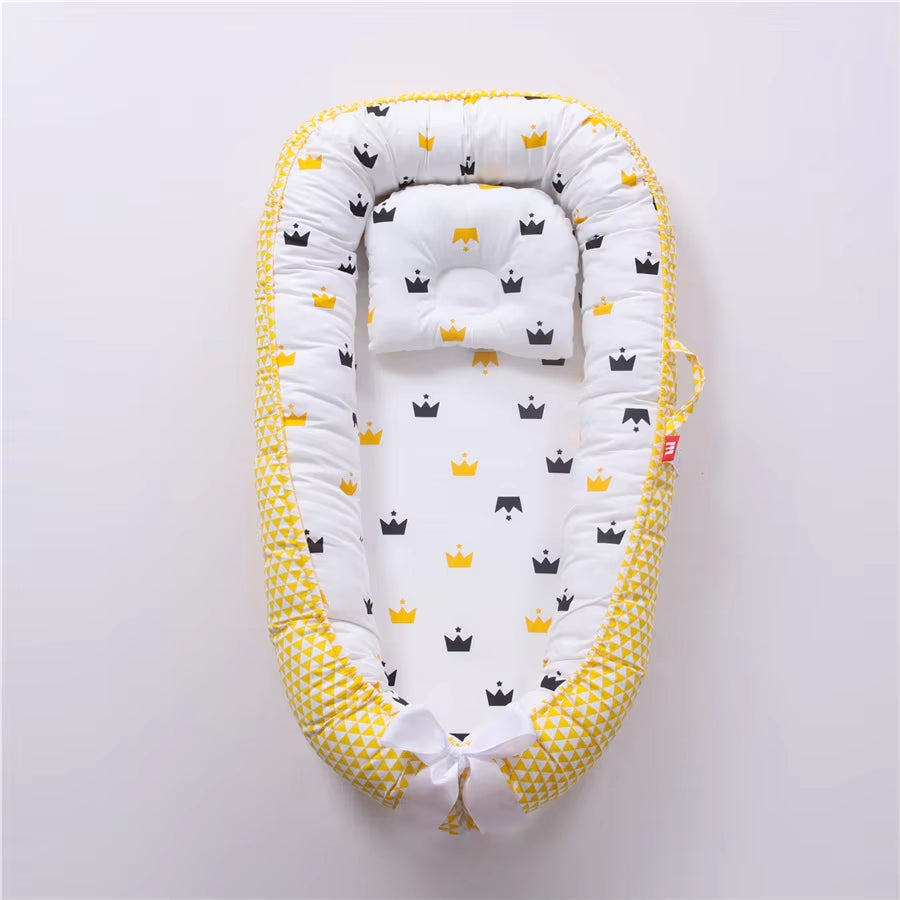 Baby Nest for Co Sleeping Newborn Baby Lounger Cotton Breathable Adjustable Baby Crib in Bed Portable