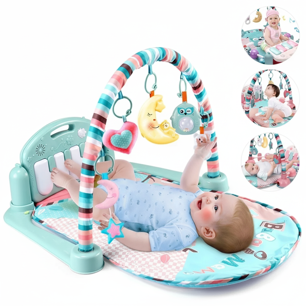 Baby Fitness Stand Music Play Gym Activity Toys Newborn Piano Crawling Blanket Pedal Game Pad Early Education 0-36 Months Gifts