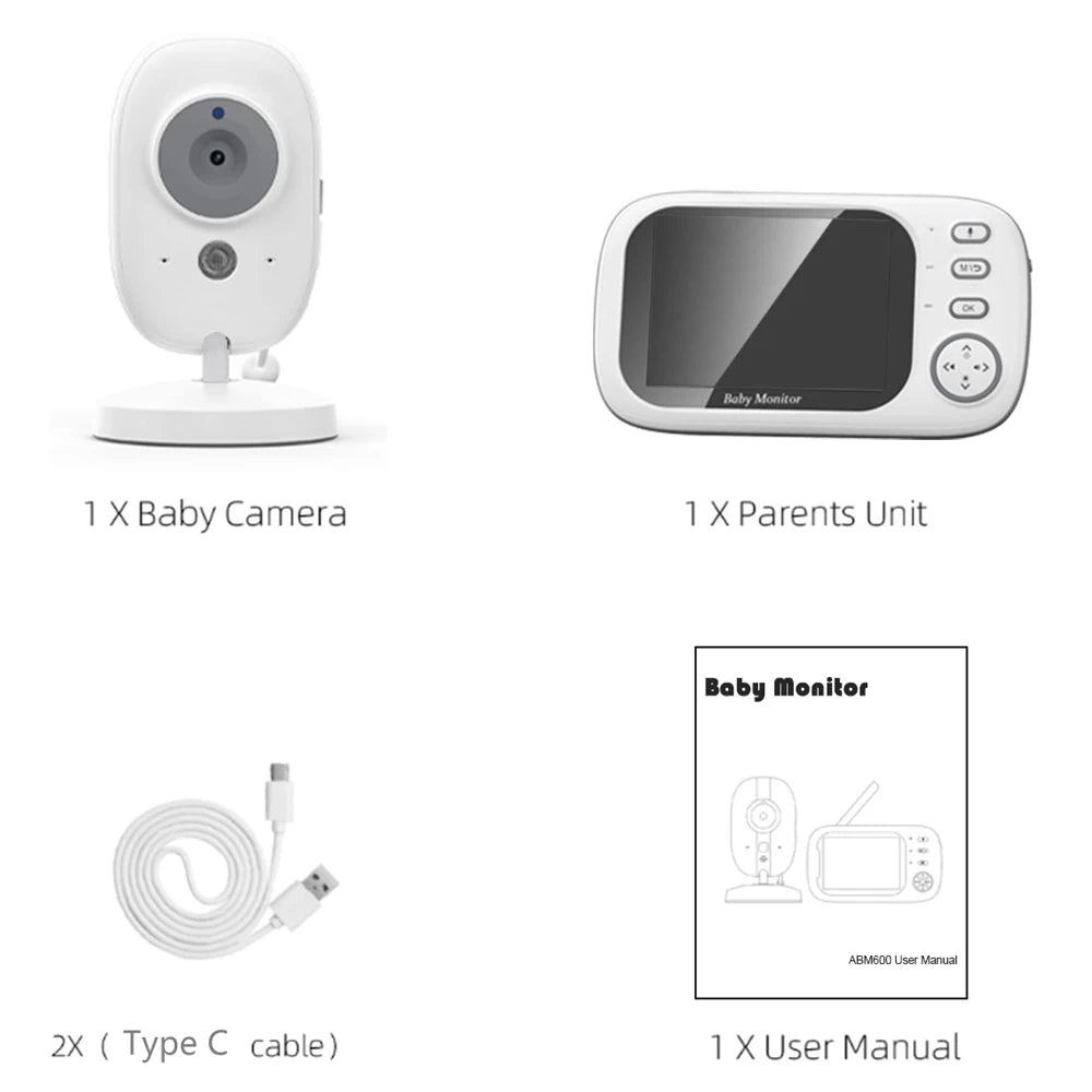 Check on Baby Day or Night: 3.5 Video Monitor with Temperature Sensor