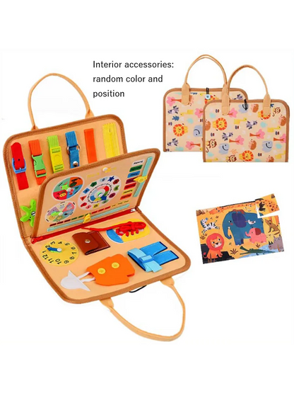 Montessori Busy Board Educational Activity Developing Sensory Board Fine Basic Dress Motor Skills Travel Toy Gift for Boys Girls
