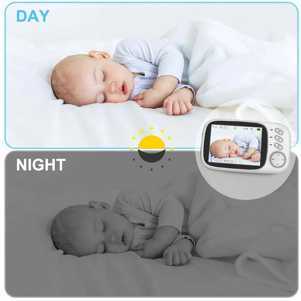 New 3.5'' Video Baby Monitor Night Vision Security Cam 2.4G Mother Kid 2 Way Audio Talk Video Surveillance Cam with Temperature