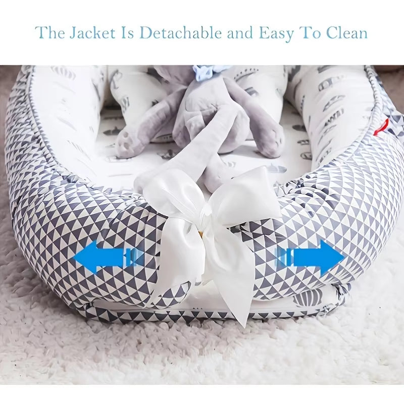 Baby Nest for Co Sleeping Newborn Baby Lounger Cotton Breathable Adjustable Baby Crib in Bed Portable